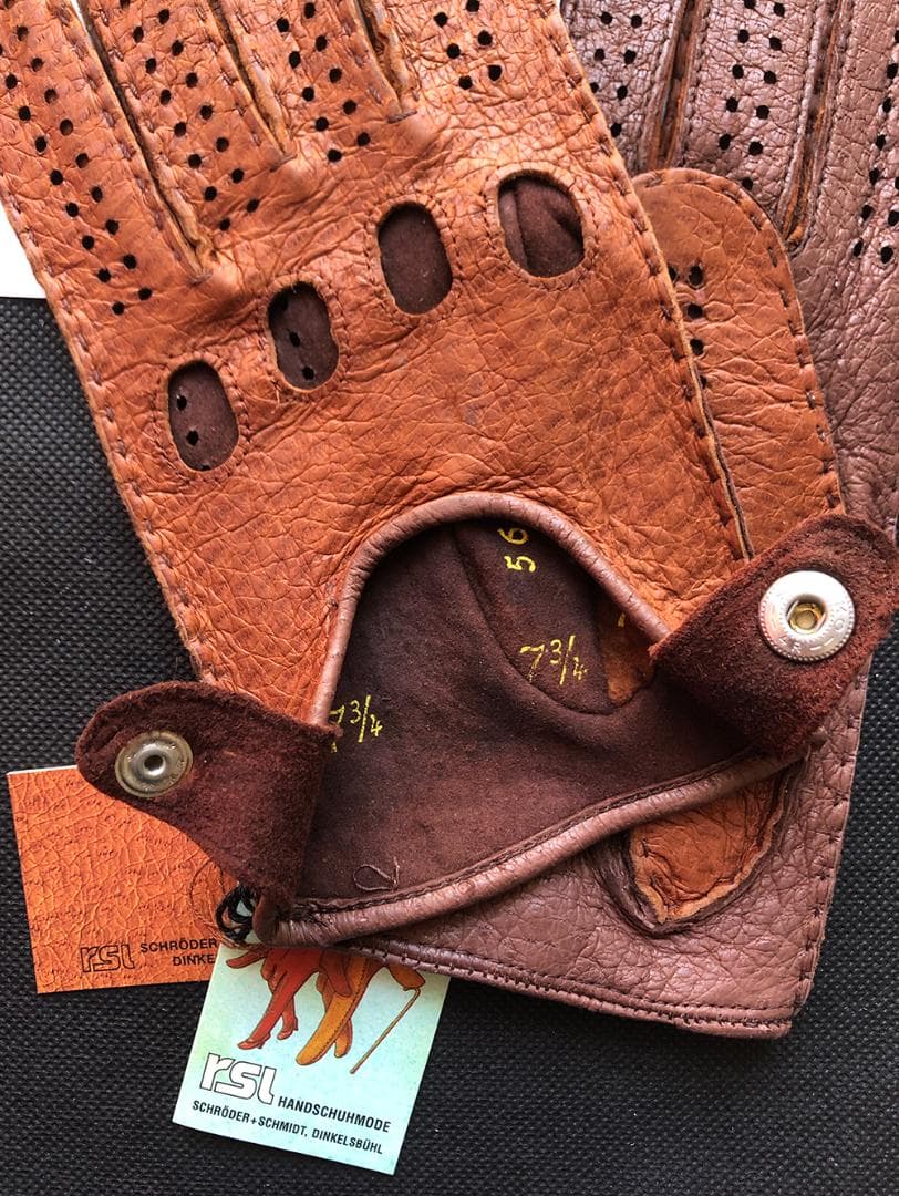 ペッカリー革製ドライビンググローブ（rsl / ドイツ製 / ブラウン/S