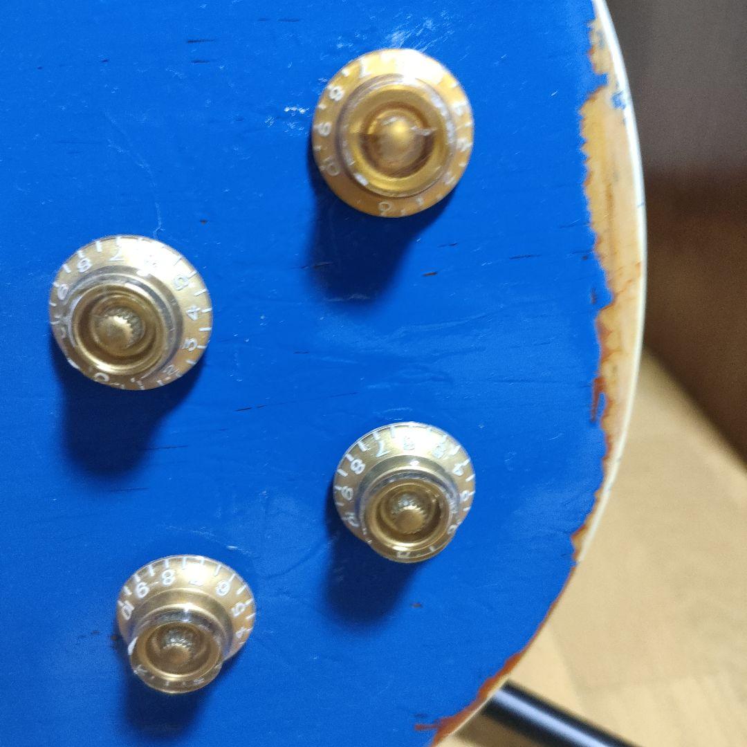 レスポール系改造 オーバーラッカーブルー レリック少々 - メルカリ