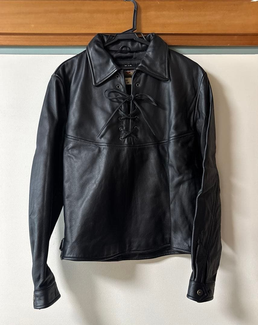 HARLEY-DAVIDSON レースアップレザージャケット M Moxie Willie G(TM)レースドレザー ジャケット -ハーレーダビッドソン