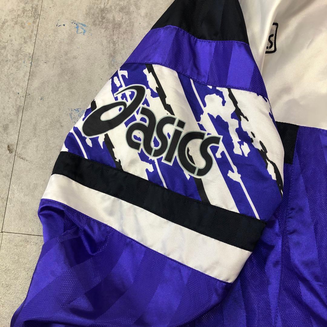 asics ナイロンジャケット 紫 L 80年代 ジャージ 日本製 - メルカリ