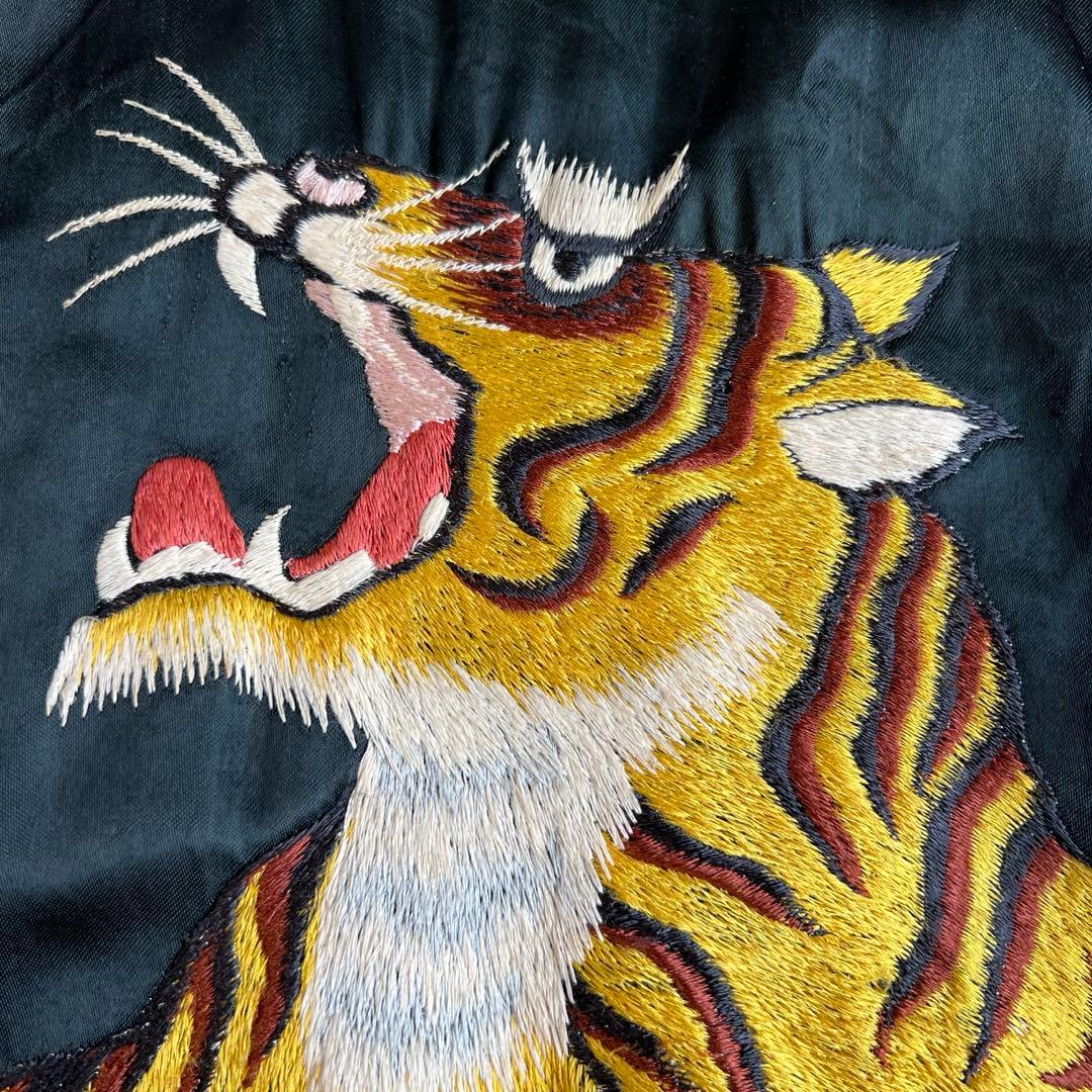 888ジッパー 40s 50s 初期 スカジャン ビンテージ ドクロ 顔虎 珍品