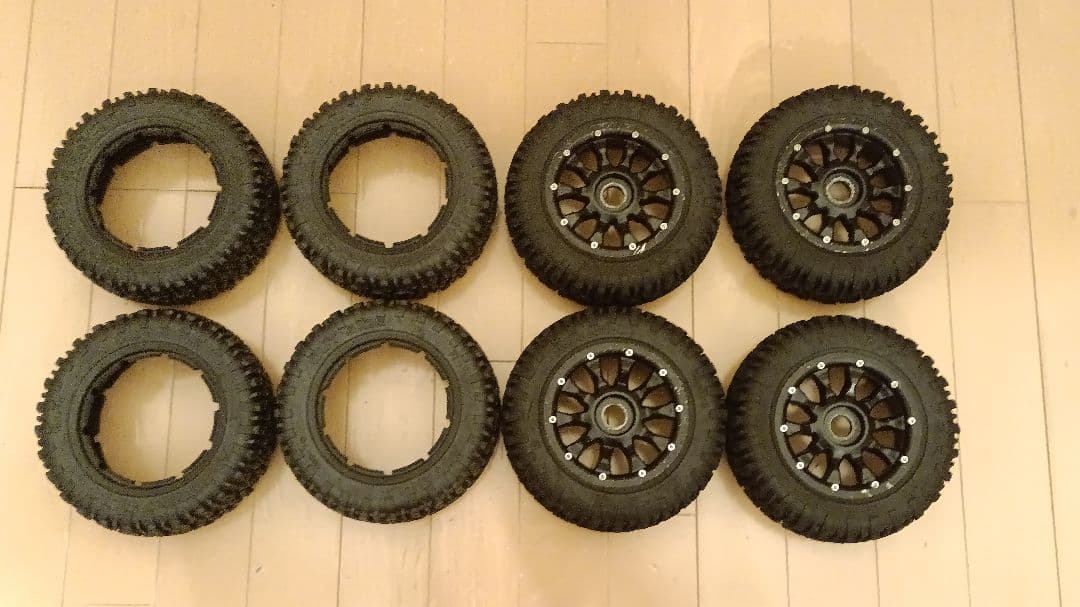 1/5スケールBAJA系 アルミホイール付きタイヤ4セットと未使用タイヤ4本 MINERVA（ミネルバ） 175/65R15 ホイールが選べる タイヤホイール