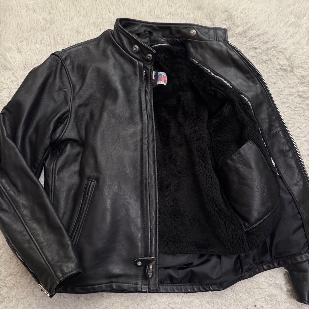 美品Lサイズ相当　ショット　641 シングルライダースジャケット　ライナー付き Schott N.Y.C（ショット） 大きいサイズ Schott シングルライダース