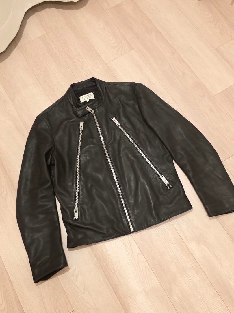 メゾンマルジェラ 八の字 ライダース レザージャケット 48 Maison Margiela メゾンマルジェラ 八の字 5ZIPライダース ジャケット