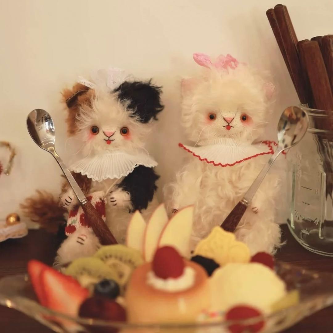 ベロ出しの三毛ちゃん 三毛猫 ねこ ぬいぐるみ 海外作家様 OOAK テディベア