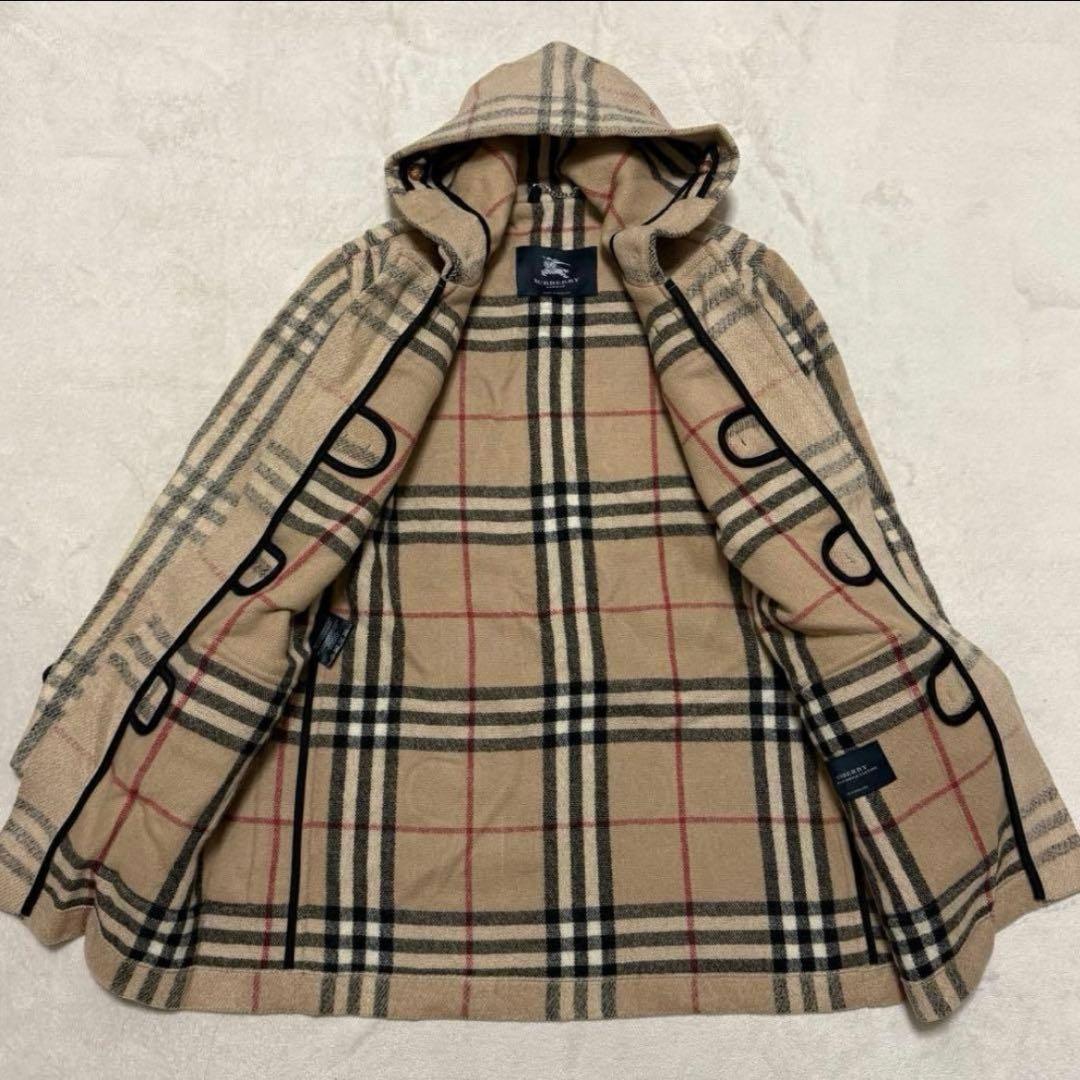 美品 バーバリーロンドン ダッフルコート 霜降りノバチェック L〜XL