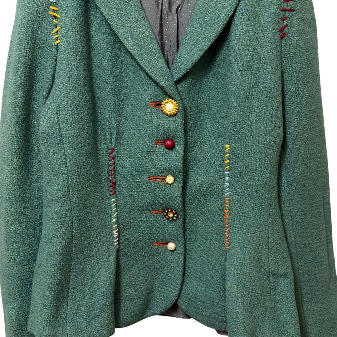 MOSCHINO モスキーノ ステッチデザインジャケット グリーン - メルカリ