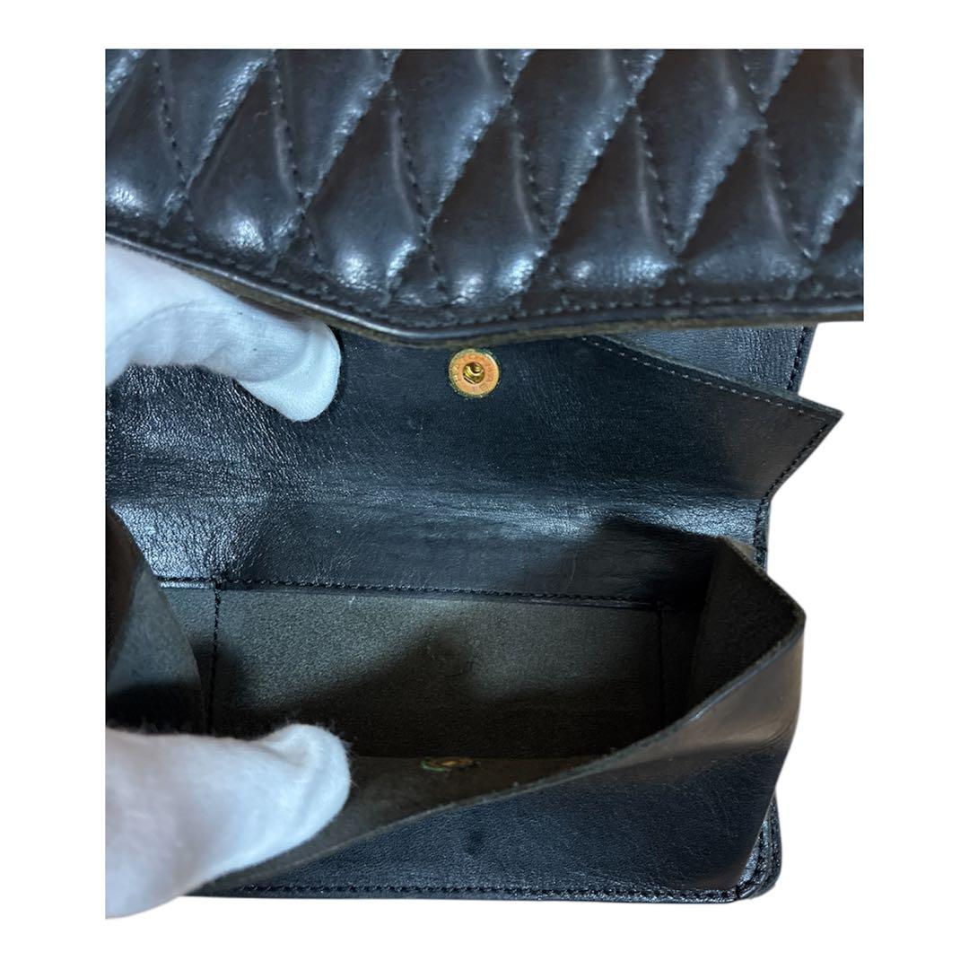 希少 ストームベッカー 三つ折り財布キルティングブラックstormbecker