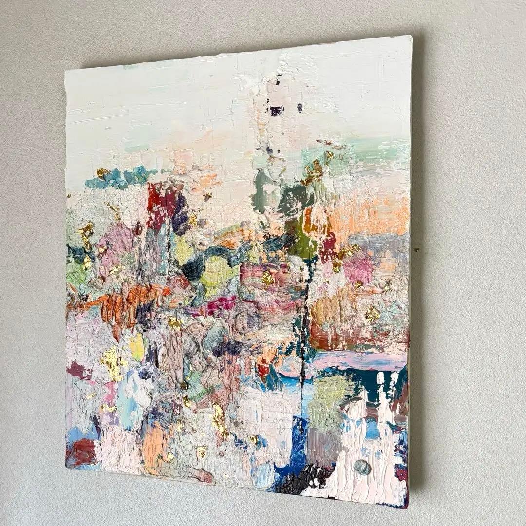 油絵　油彩　抽象画　絵画　現代アート　1点もの　アート作品　原画　金箔装飾