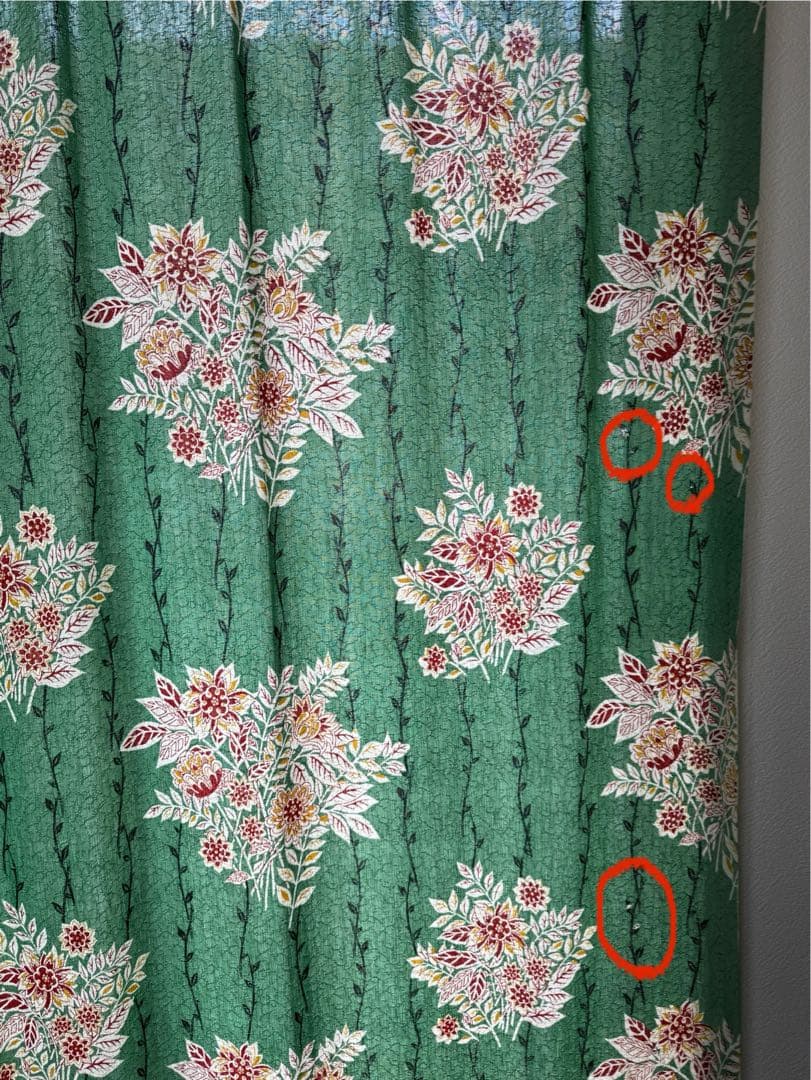 アンティーク カーテン 2枚組 テキスタイル 1930〜1940´s イギリス