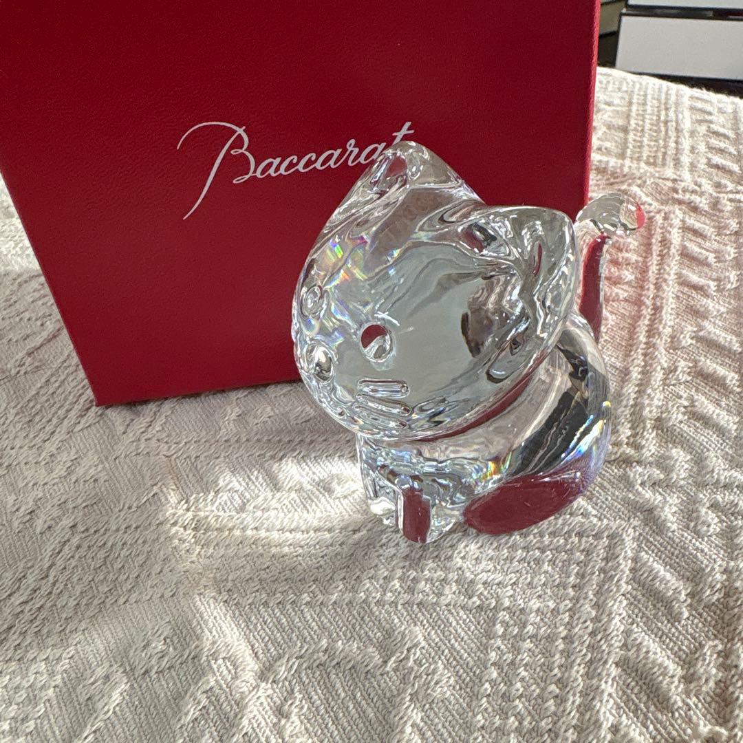 バカラ Baccarat クリスタルフィギュア　猫 バカラ（Baccarat） クリスタルフィギュア 招き猫 まねき猫 縁起物 高
