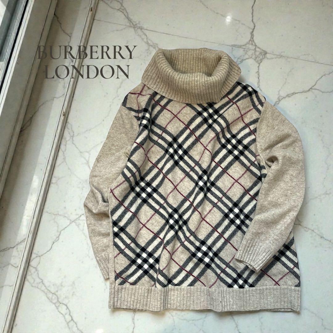 BURBERRY LONDON ニット【F】ノバチェック タートルネック D58 - メルカリ