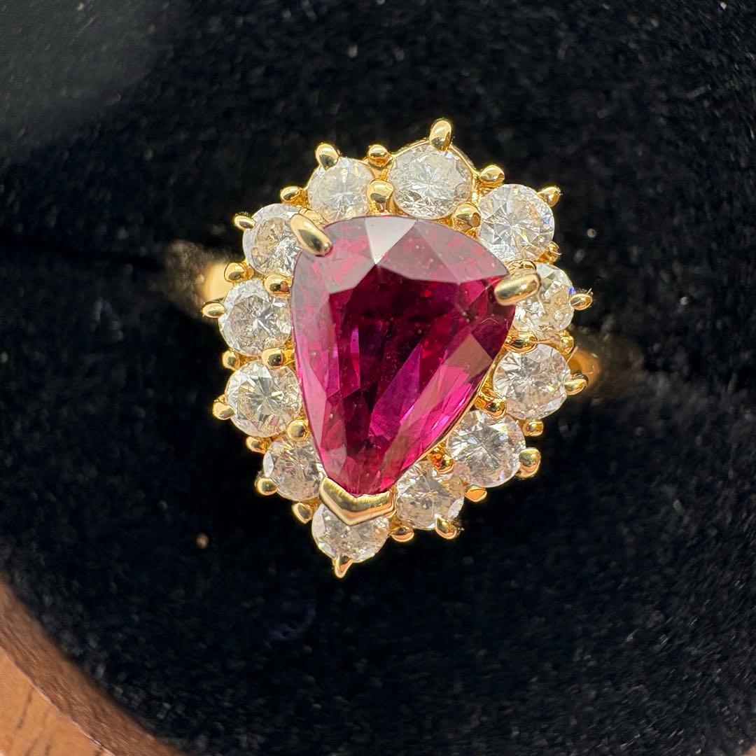 noah　天然ルビー 1.04ct 18金 リング 12号 鑑別付