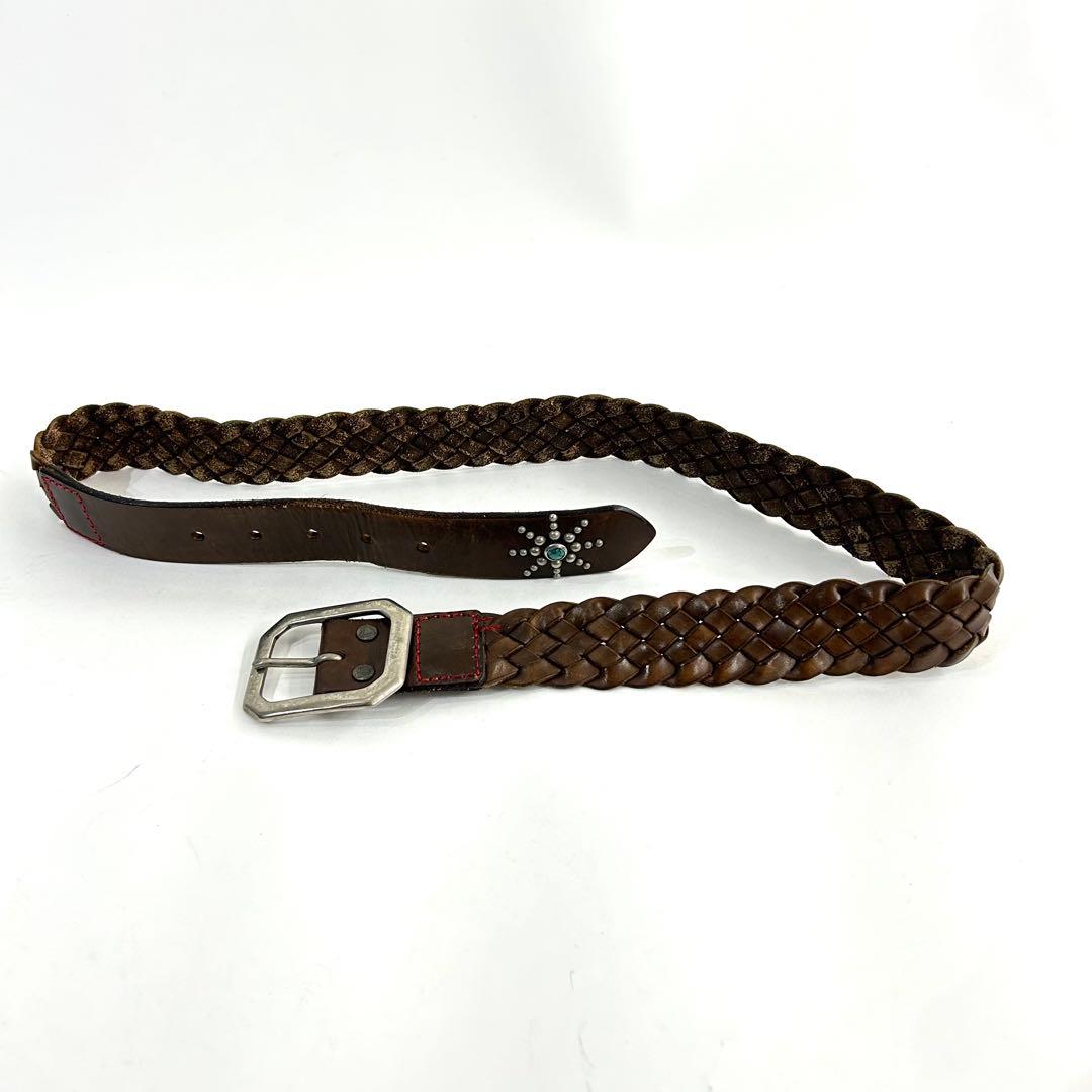 HTC レザー　スタッズベルト 太幅ベルト　サイズ36 HTC エイチティーシー END ONLY 1.75”カウレザー スタッズベルト MADE