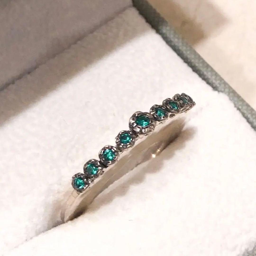 ロザマリア　エメラルドデザインリング　シルバー925刻印あり アクアマリン サンタマリア リング 刻印 レディース メンズ シルバー