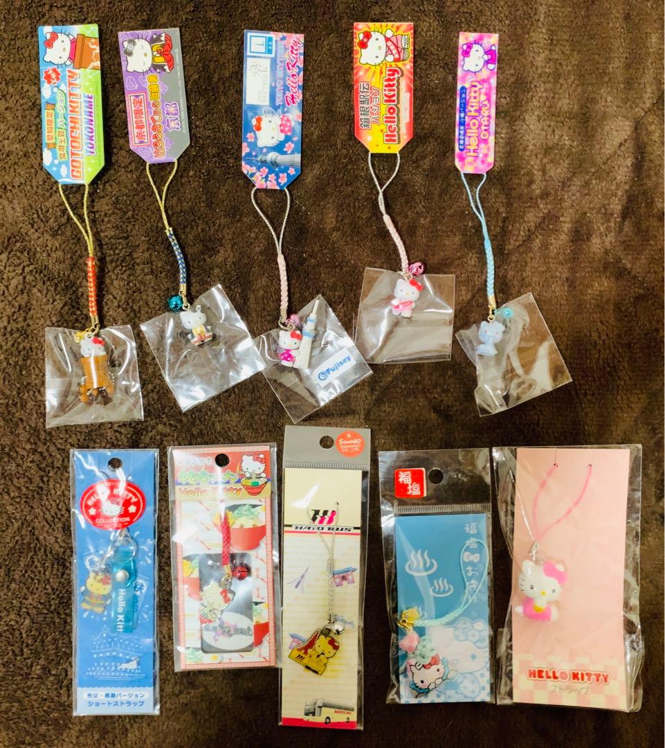 ご当地キティ 60個 根付 ロリータ/新宿キティ 栃木いちごペン等 レア