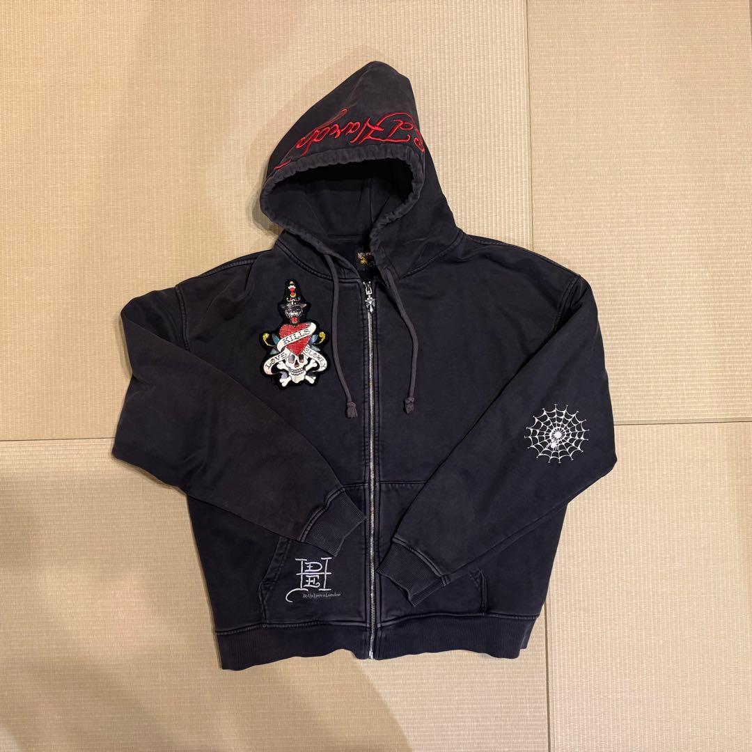 UNKNOWN× Ed Hardyコラボ 刺繍ジップパーカー - メルカリ