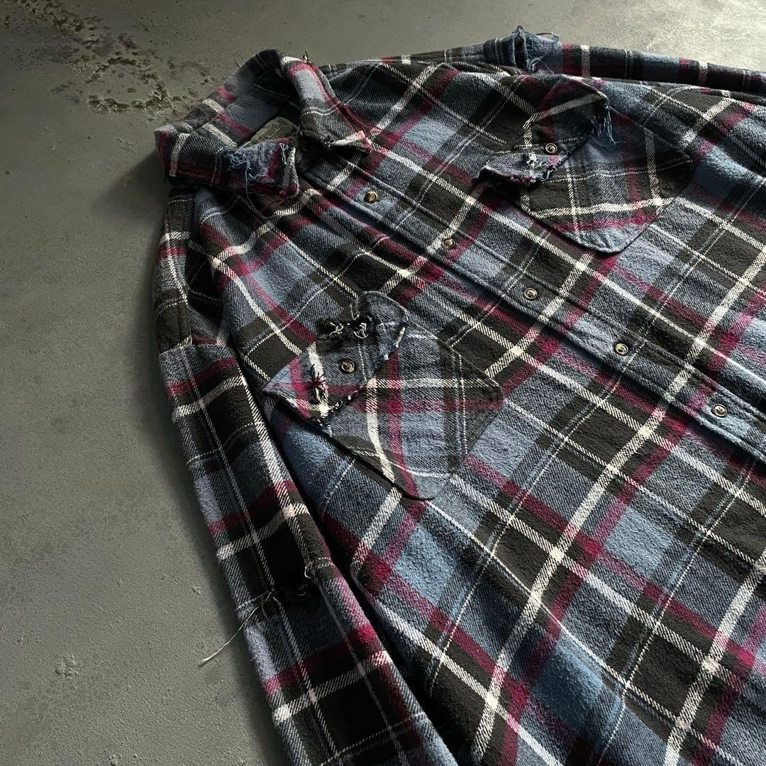【リピーター様特別割引 】 grunge“襤褸”flannel shirt