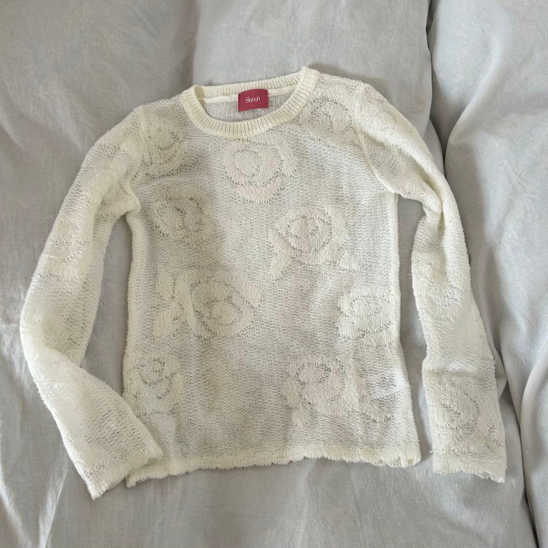 Sinoon ニットRose Artwork Long Sleeve Knit