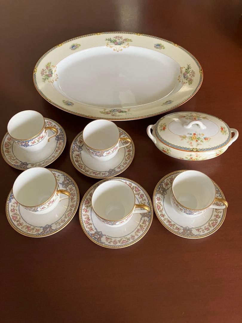 オールドノリタケ　バラ売り可　皿　カップ ノリタケ オールドノリタケ ドラゴン盛り上げ カップ＆ソーサー (b