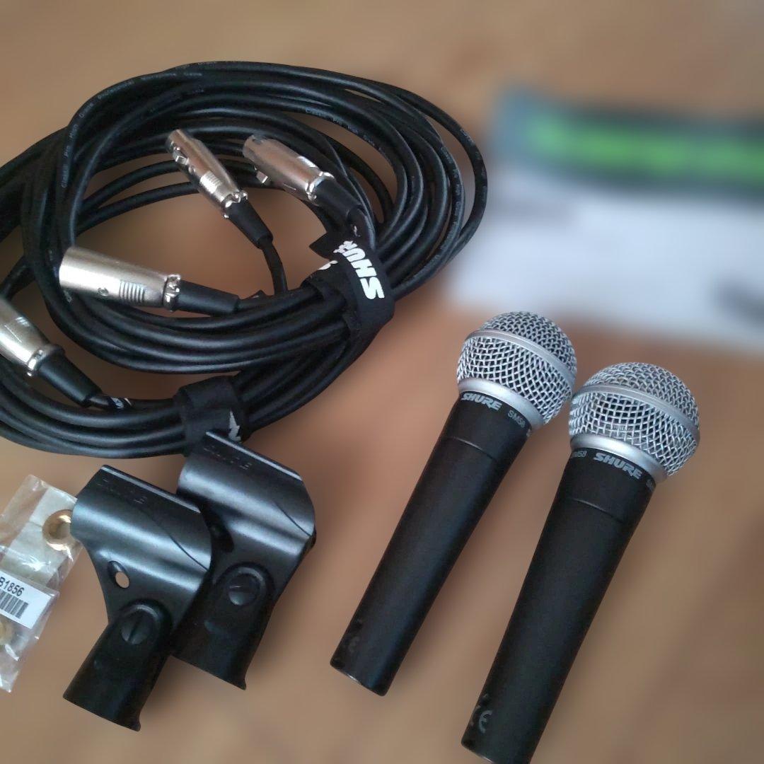 SHURE SM58 2本セット ケーブル付 SHURE SM58-LCE スタンド・ケーブルセット ダイナミックマイクロホン