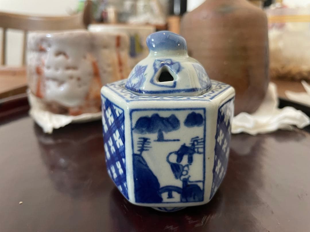 染付香炉 ミニサイズ 中国陶磁 古伊万里 同治年製 清時代 古美術