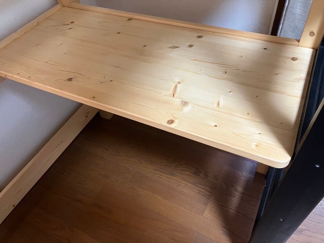 ★《引取り限定》木製ロフトベッド LEDライト・コンセント付き