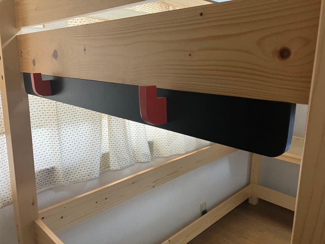 ★《引取り限定》木製ロフトベッド LEDライト・コンセント付き