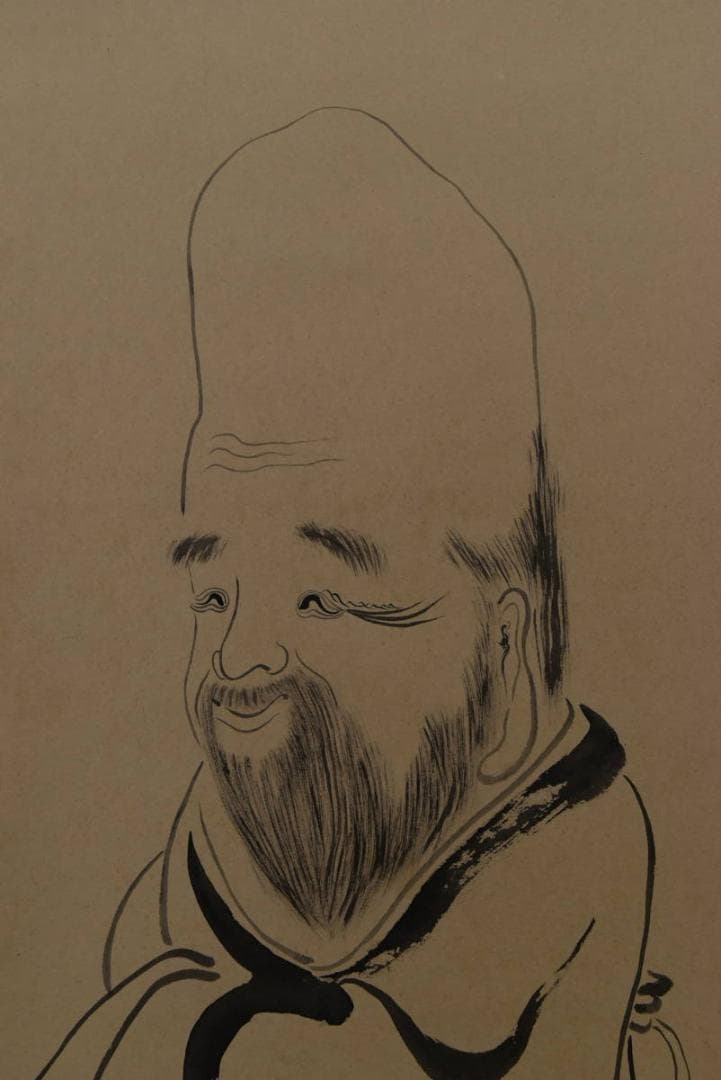 良念/寿老人図/七福神の内の一人/掛軸☆宝船☆Z-955