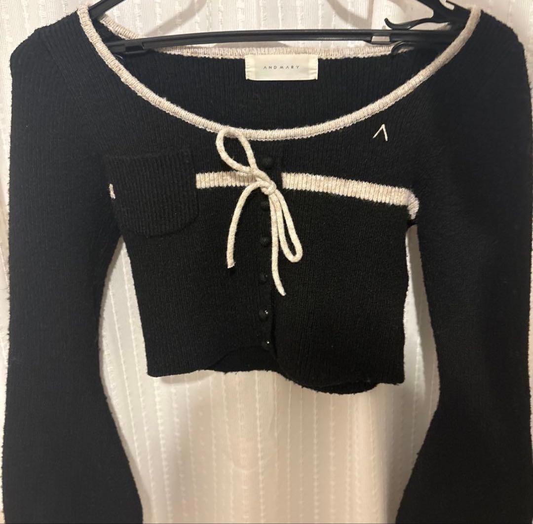 Andmary Abbie ribbon tops BLACK - メルカリ
