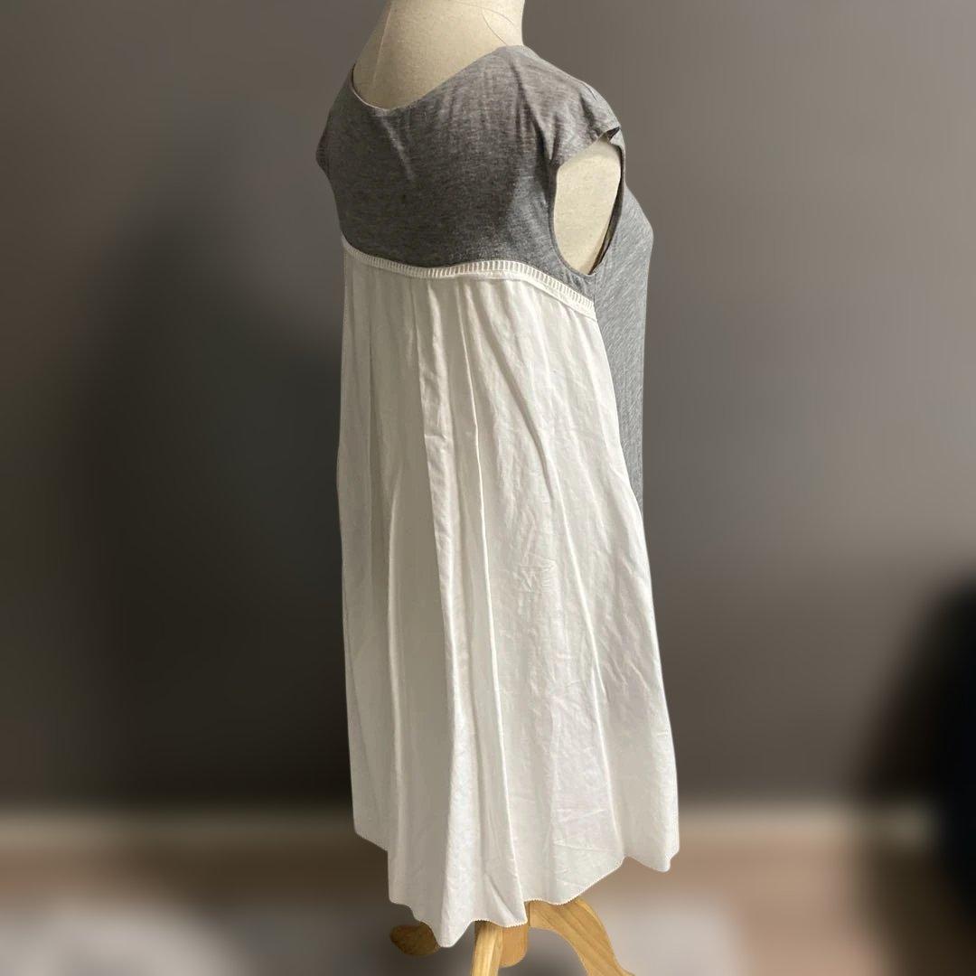Foxey NY 】グレー/ホワイト Aラインカジュアルワンピース サイズ38
