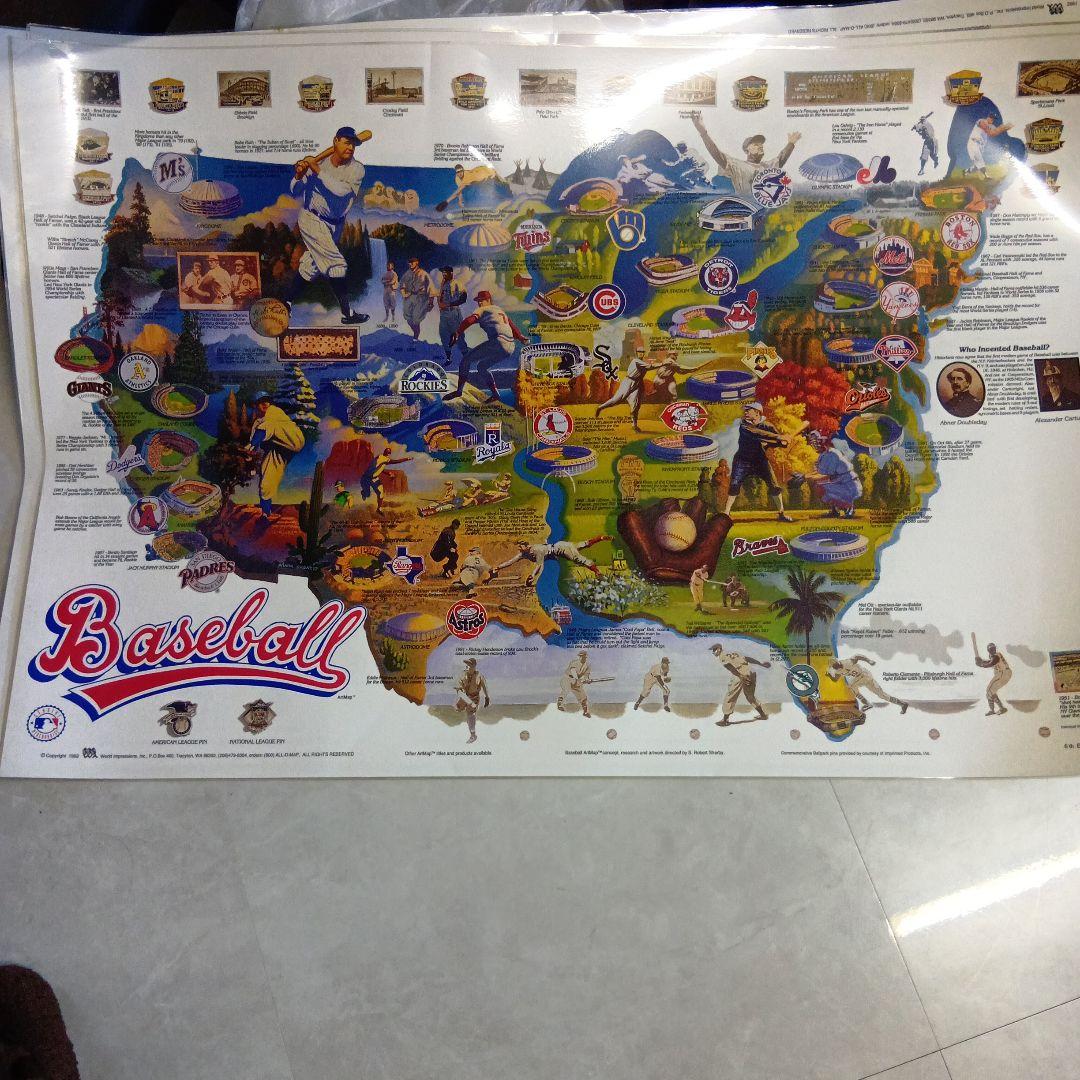 (172)Baseball Map Poster 1992年 Baseball Stadium Maps – GeoJango Maps