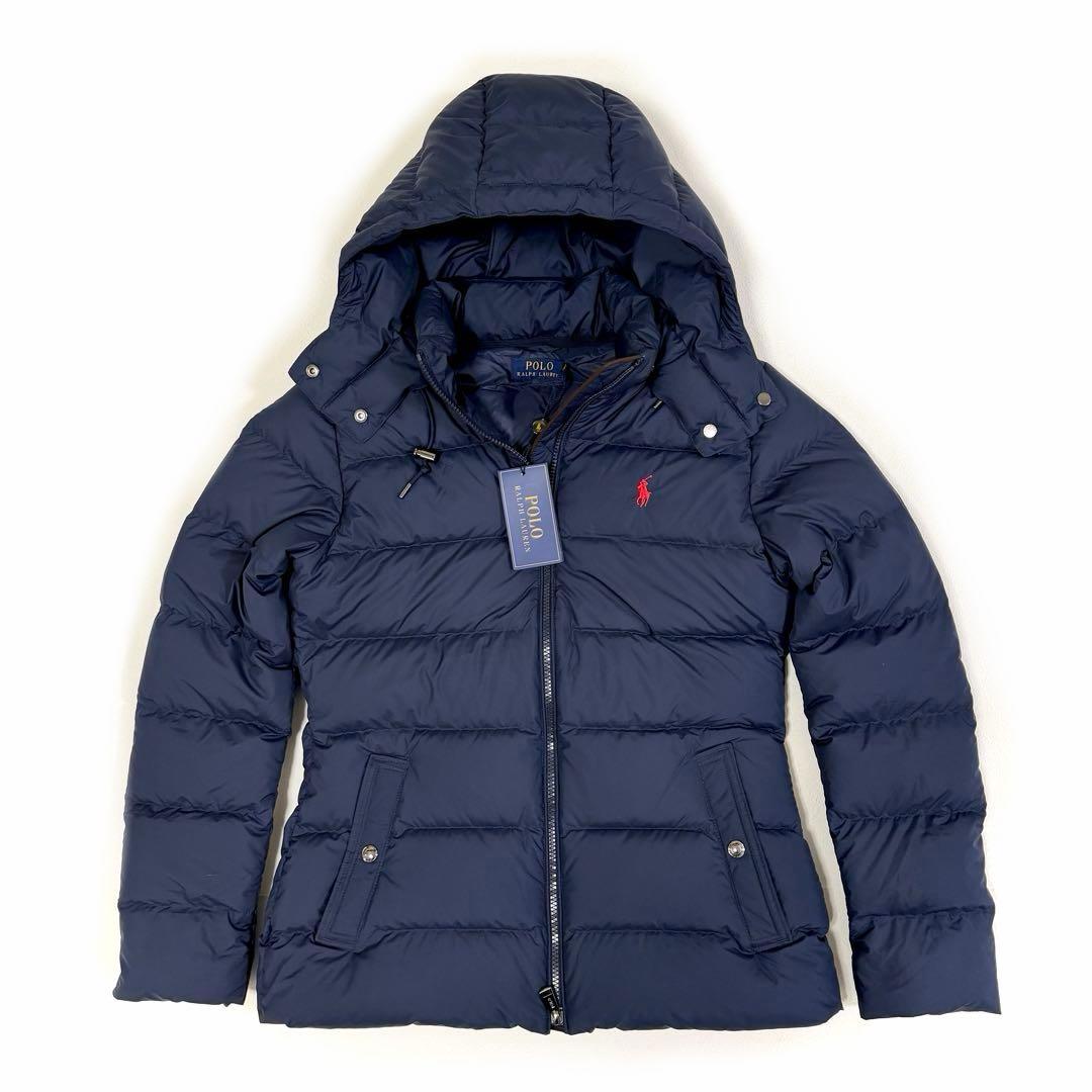 ポロラルフローレン タグ付き ダウンジャケット ポニー フード ネイビー S 中古・古着通販】POLO RALPH LAUREN (ポロ・ラルフローレン) ビック