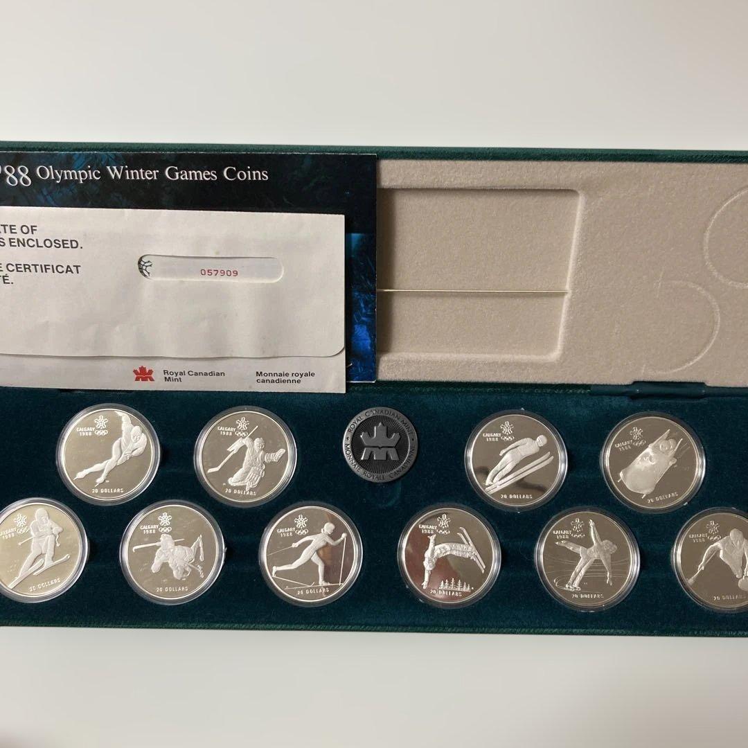 【レア】1988年カナダ カルガリー冬季オリンピック記念銀貨10枚セット 希少】カナダカルガリーオリンピック 記念銀貨 1988年 10枚セット