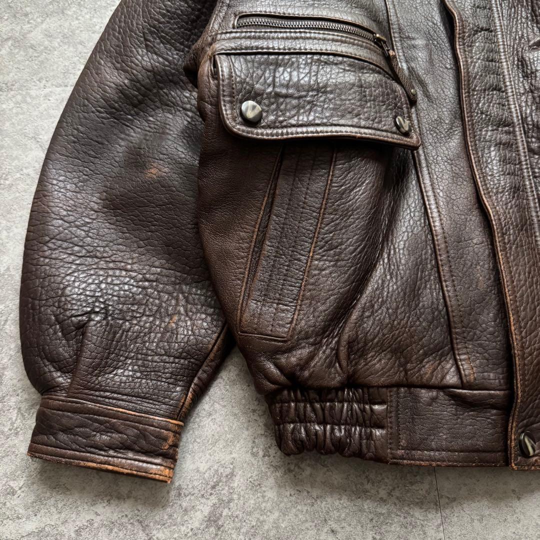 極上90s Vintage G-1 A-2 レザー フライトジャケット ボア襟 - メルカリ