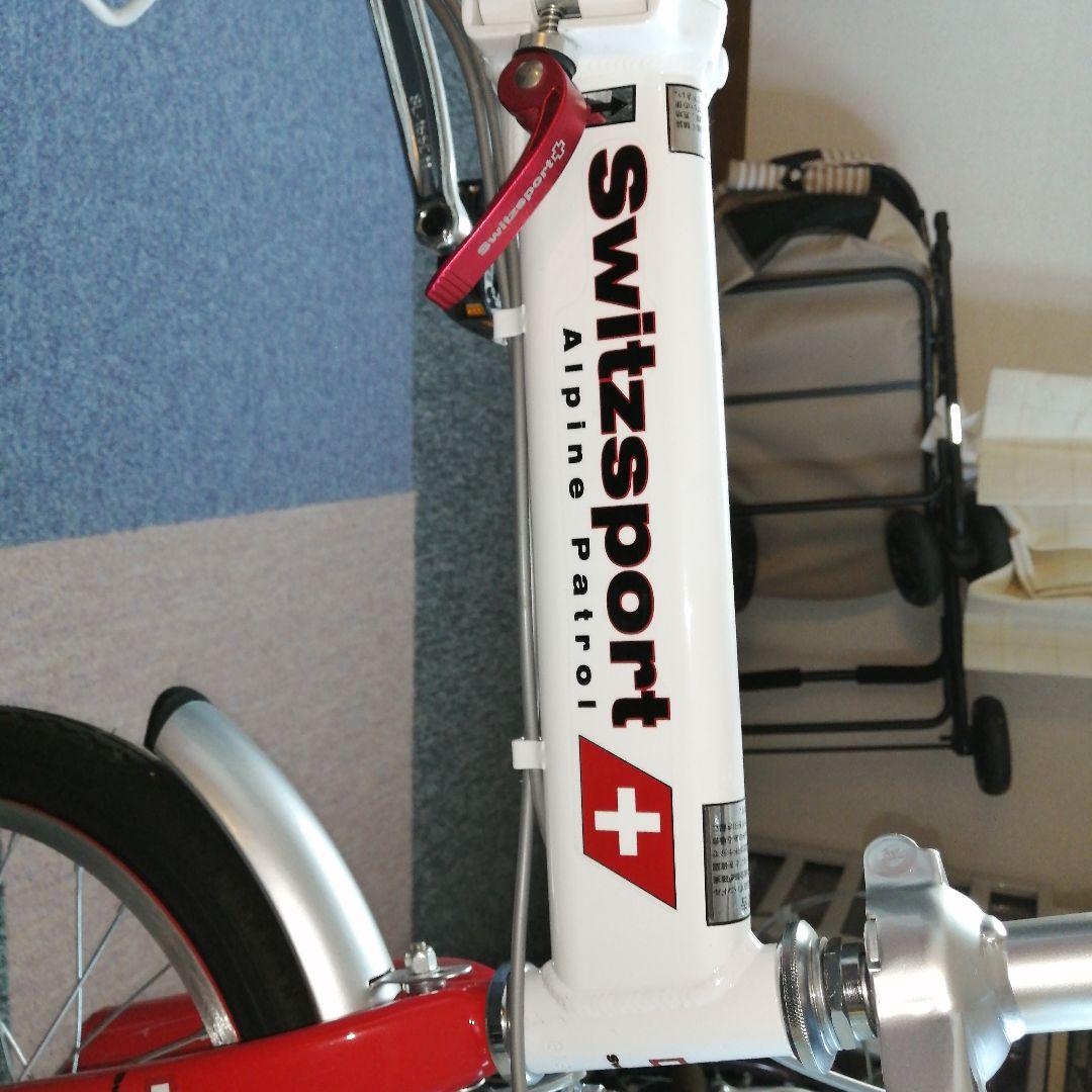 Switzsport 折りたたみ自転車 ホワイト/レッド12インチ - 自転車本体超