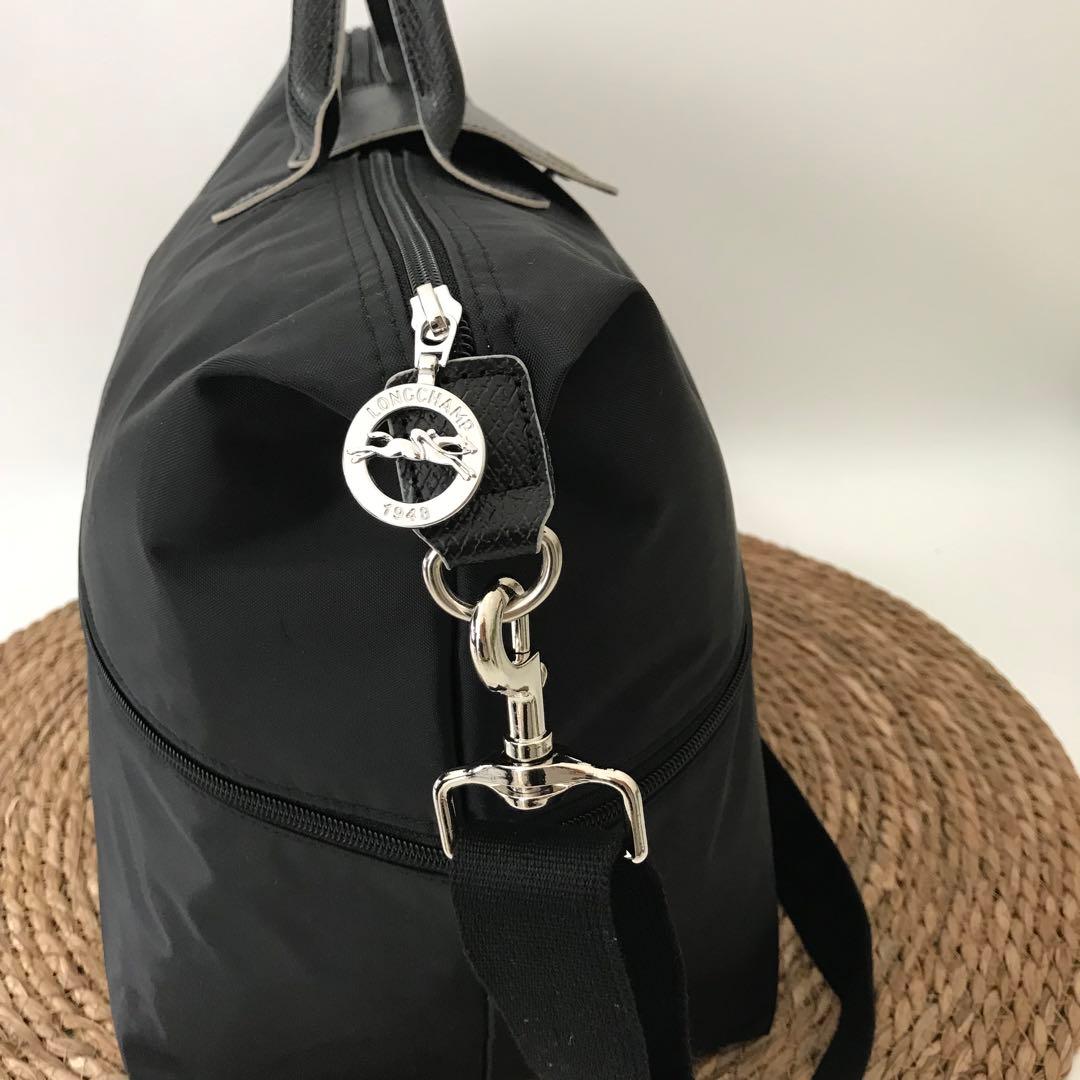 新品ロンシャン ル・プリアージュ 拡張 大容量 ボストン 旅行 ブラック