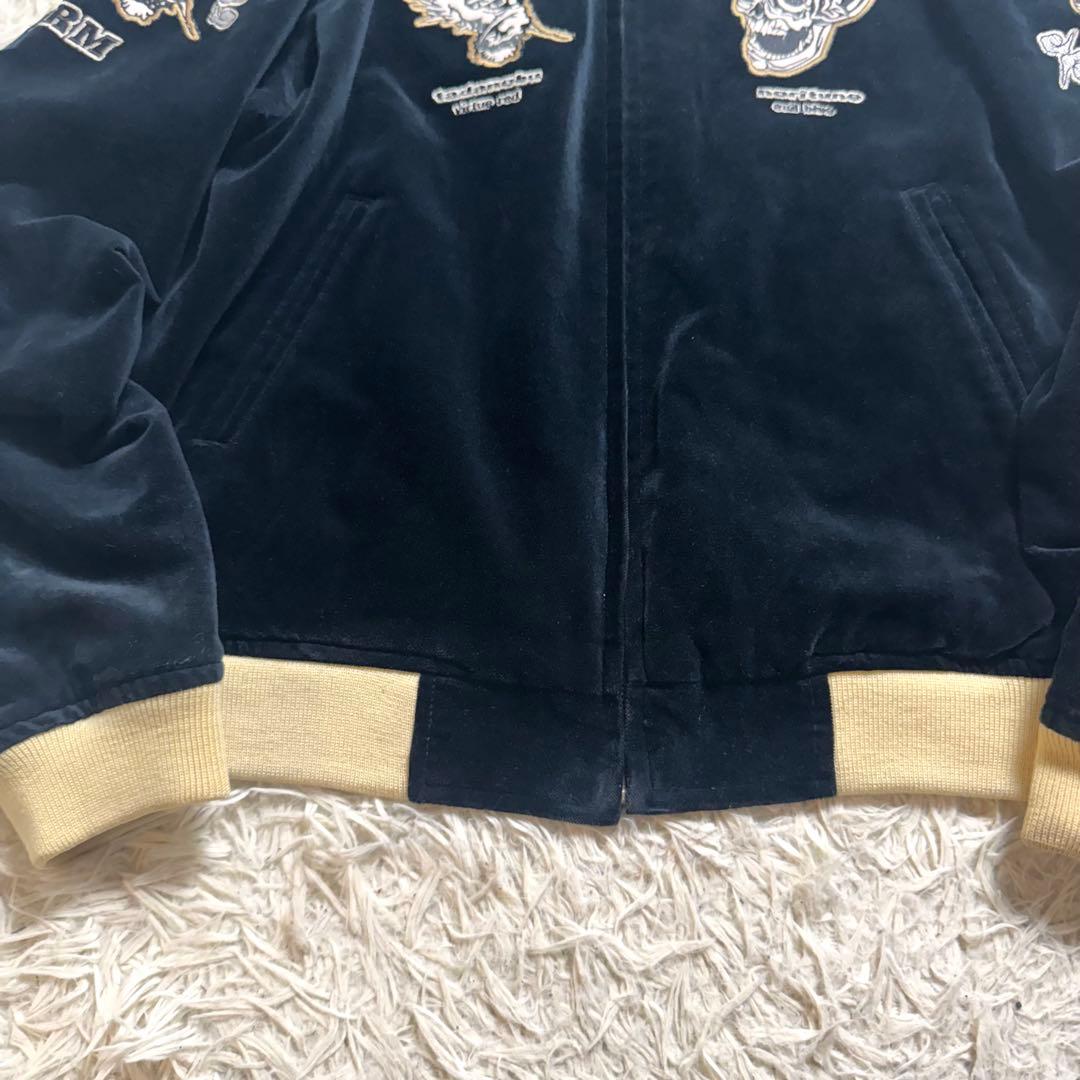 希少】爆裂爛漫娘 スカジャン 碁盤忠信 別珍 ベロア リバーシブル 40