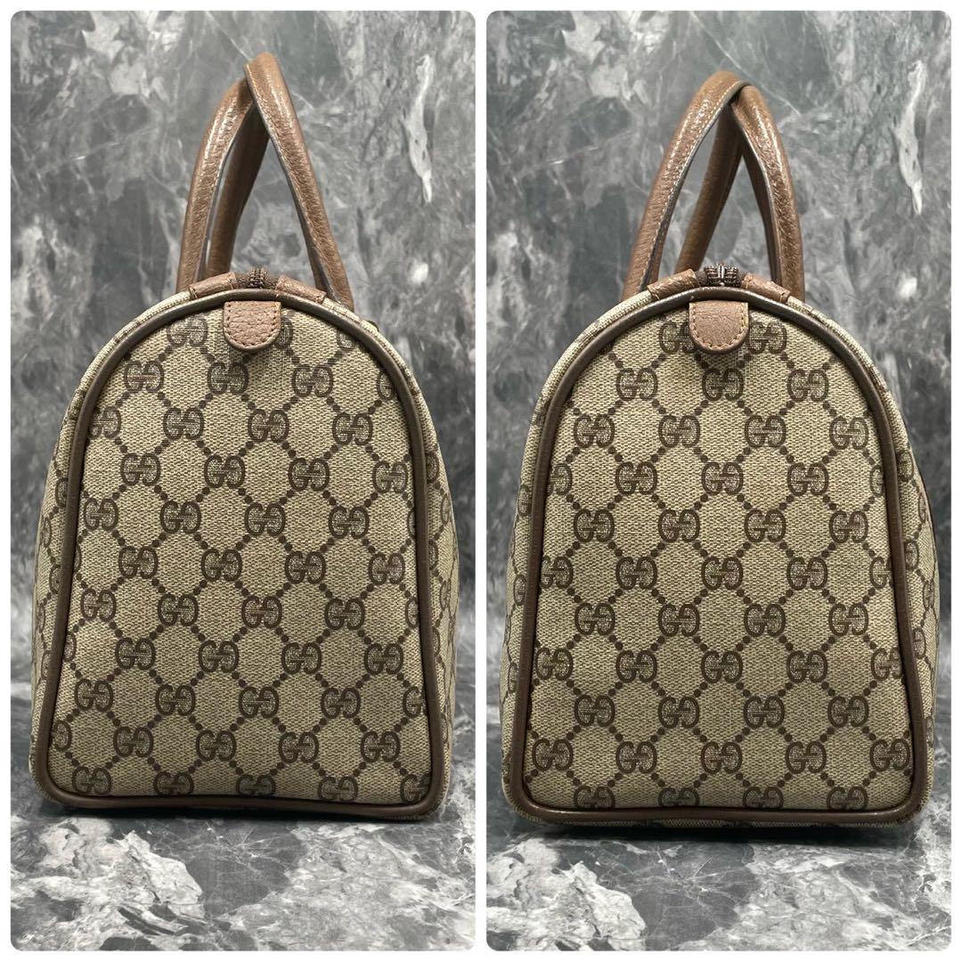 ✨美品✨GUCCI GG シェリーライン ボストンバッグ ブラウン 金具