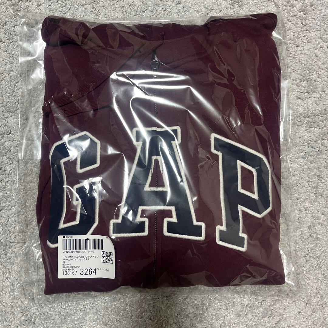 GAP バーガンディ ジップアップパーカー ワイン レッド - メルカリ