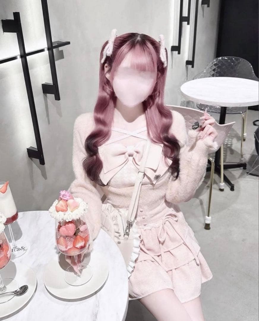 ハニーミュウ HONEYMEW ビッグリボンシャギーアンサンブルトップス