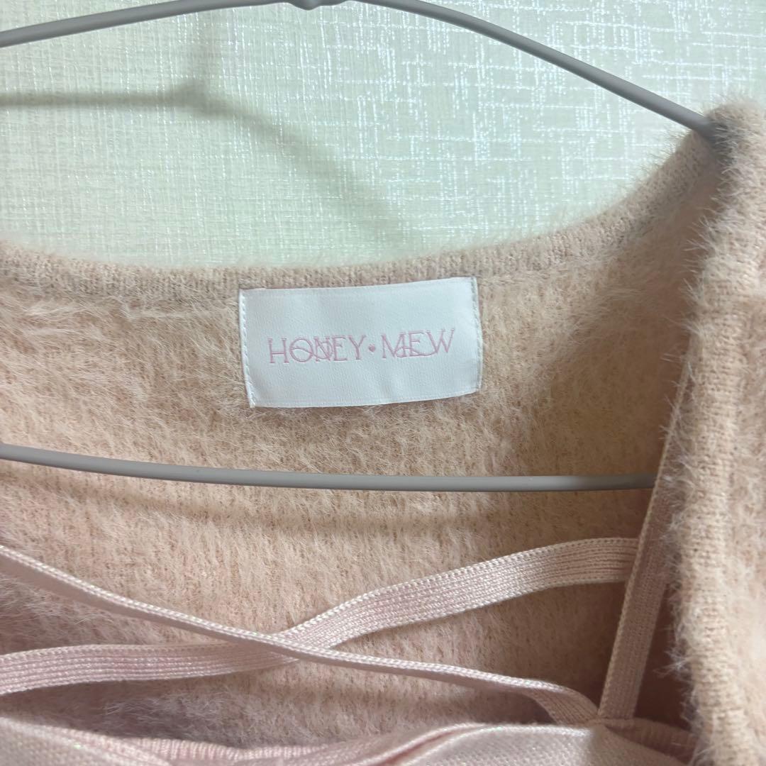 ハニーミュウ HONEYMEW ビッグリボンシャギーアンサンブルトップス