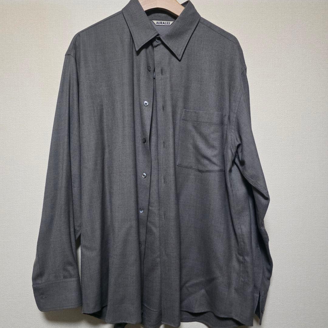 AURALEE SUPER LIGHT WOOL SHIRT長袖ウールシャツ Super Light Wool Shirt – La Garçonne