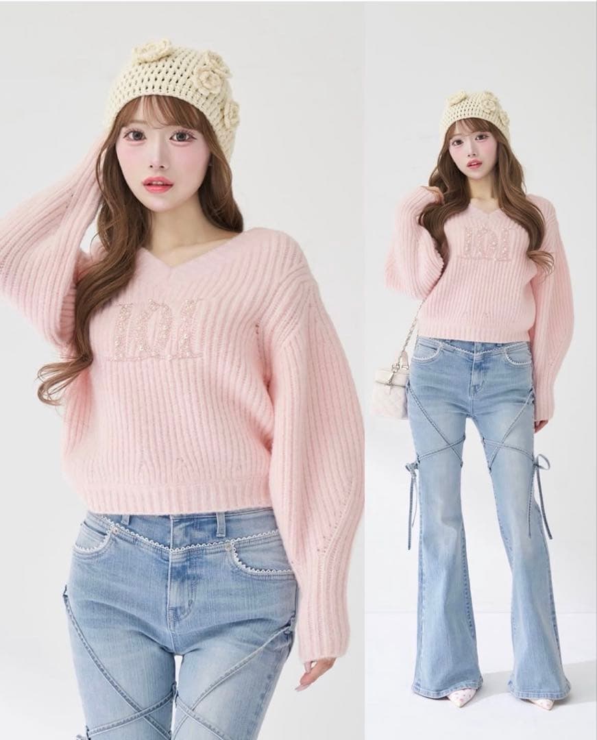 Darich ファンシービーズDDロゴボリュームニットトップス - メルカリ