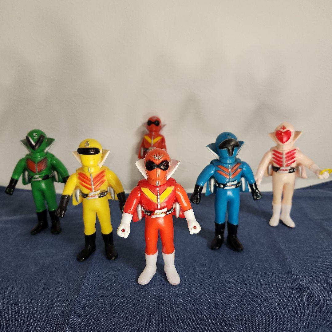 ゴレンジャー　ソフビ　当時物　5体セット　モモレンジャー　腕取れ　1体オマケ付き Yahoo!オークション -「モモレンジャー ソフビ」(ビンテージ) の落札
