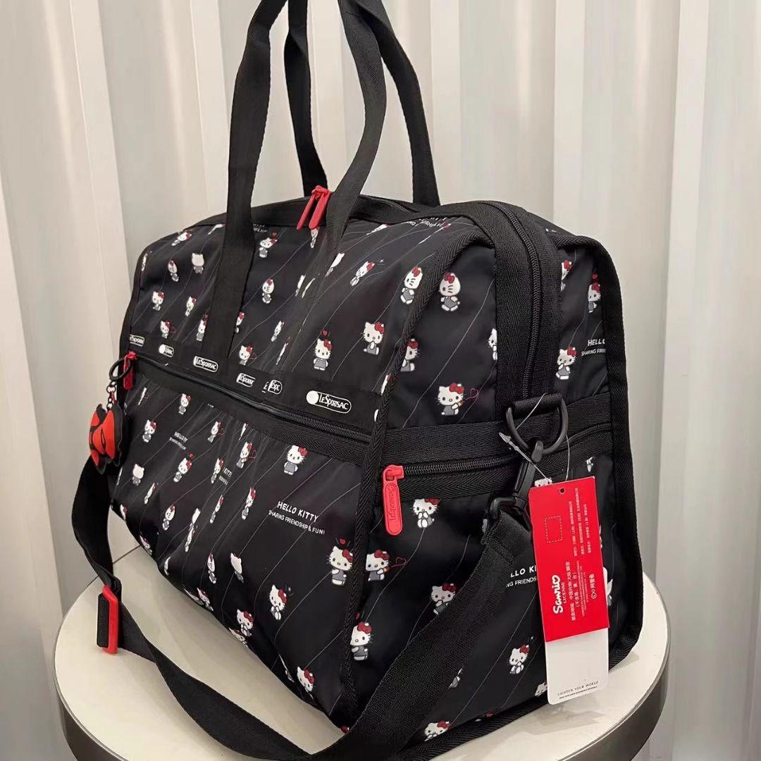 レスポートサック ハローキテ ブラック リボン結び ボストンバッグ 2点