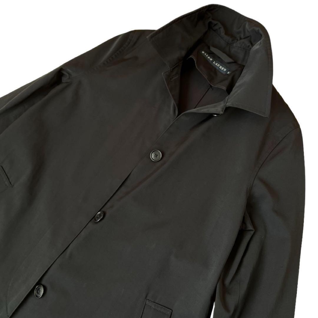 ラルフローレン ステンカラーコート 羊革使用部有 ネイビー サイズ9