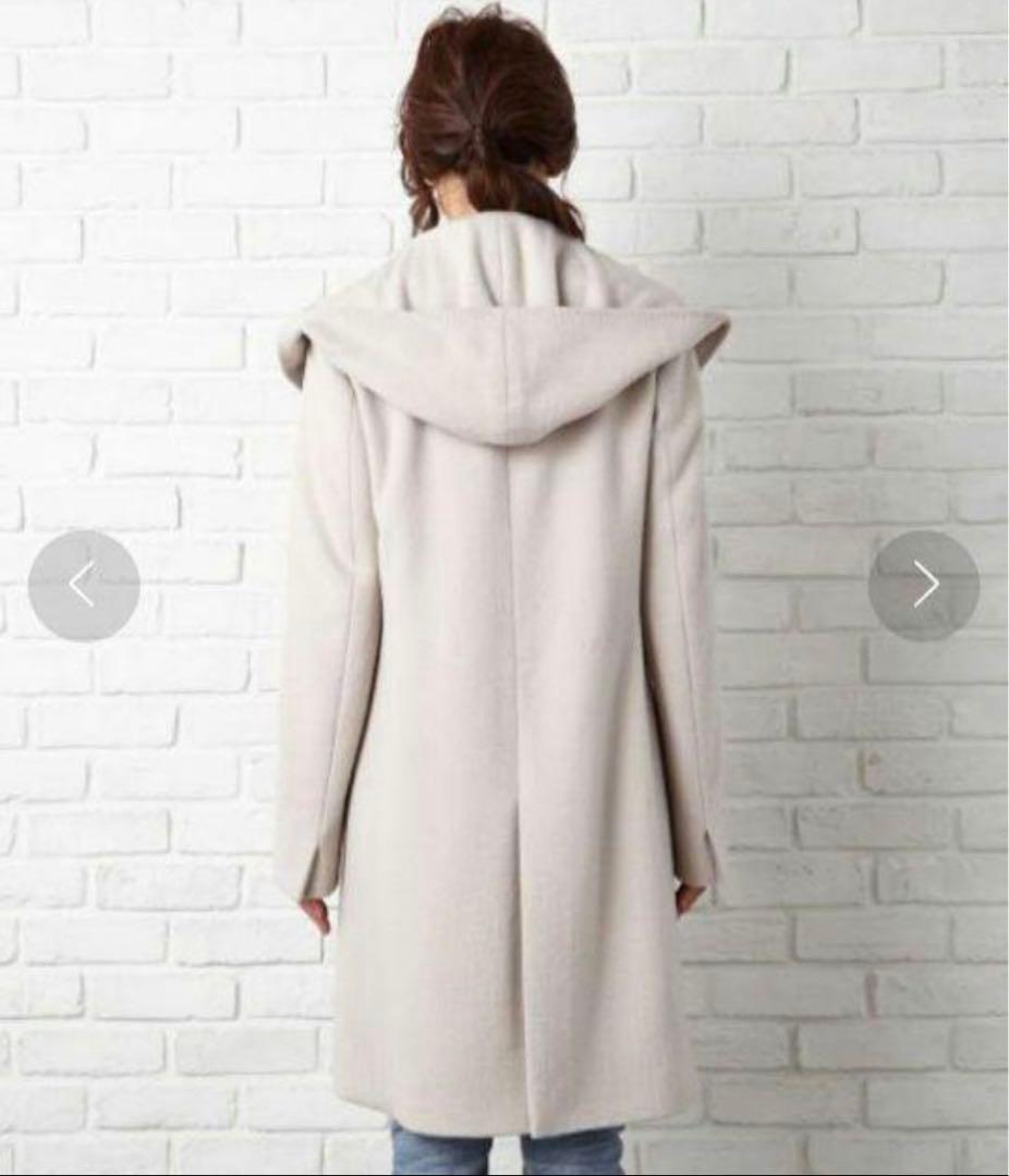 美品✨23区 ビーバーダブルコート アンゴラ混 フード Mサイズ ベージュ