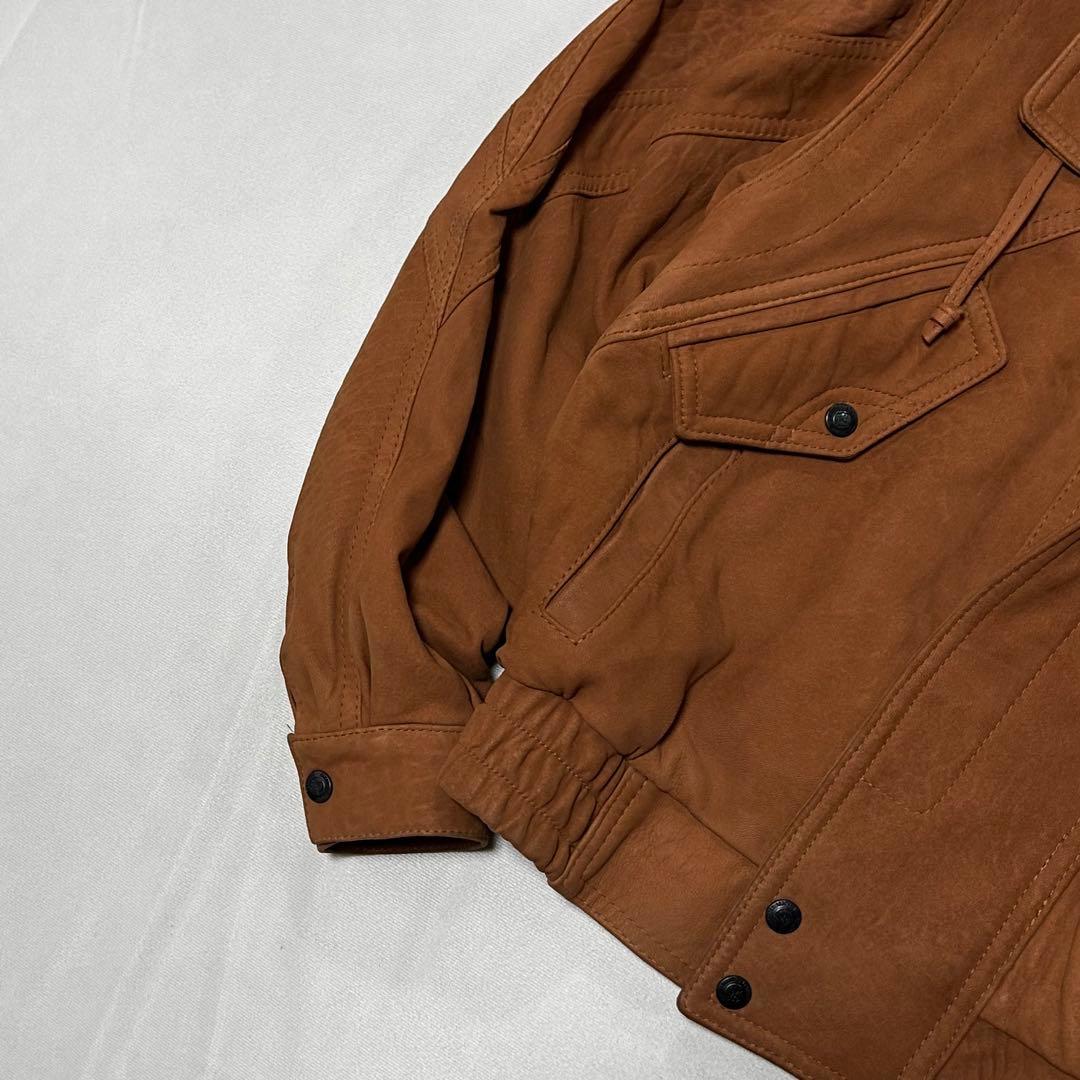 90s オーストラリア製 ベロア レザー ボンバージャケット ボックス