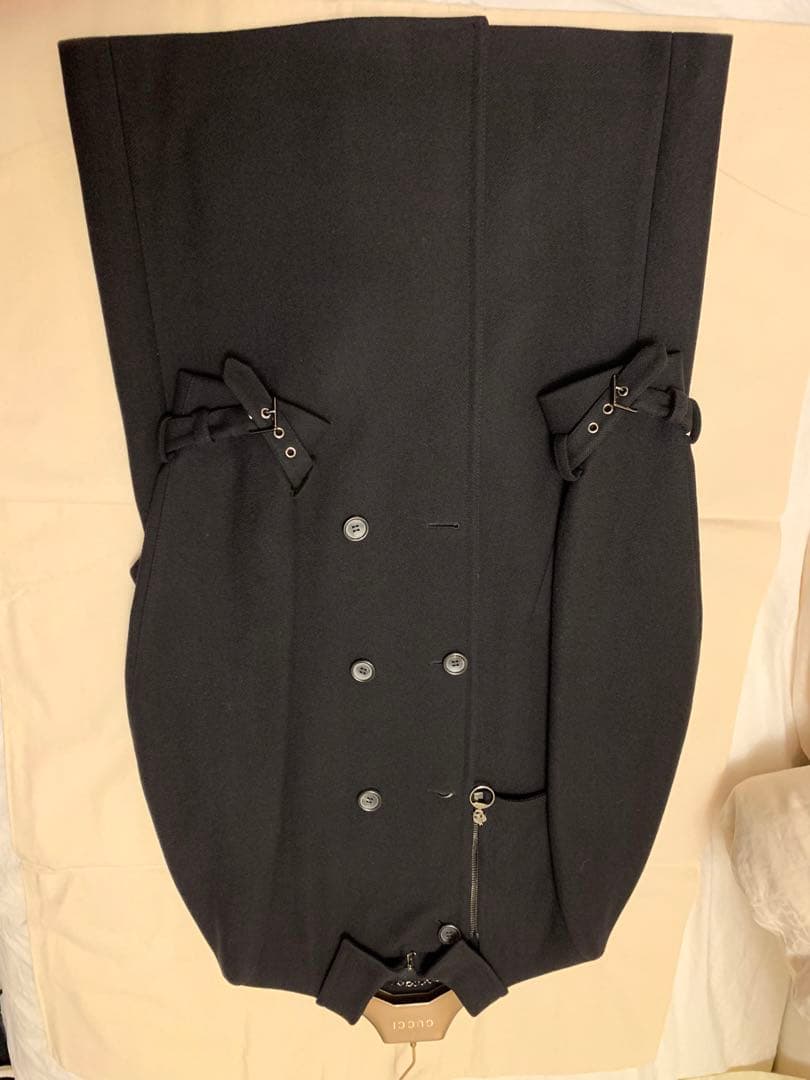 グッチ・ウールトレンチコート（美品、ブラック、サイズ46） - メルカリ